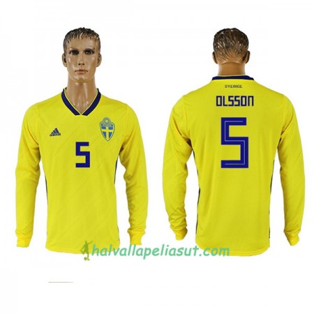 Jalkapallo Pelipaidat Ruotsi Olsson 5 World Cup 2018 Kotipaita Pitkähihainen